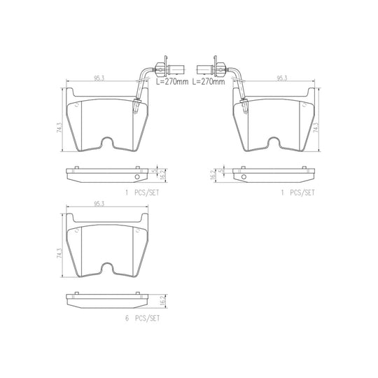 P85078N Brembo PRIME Ceramic Disc Brake Pad Set Brembo Brake Canada
