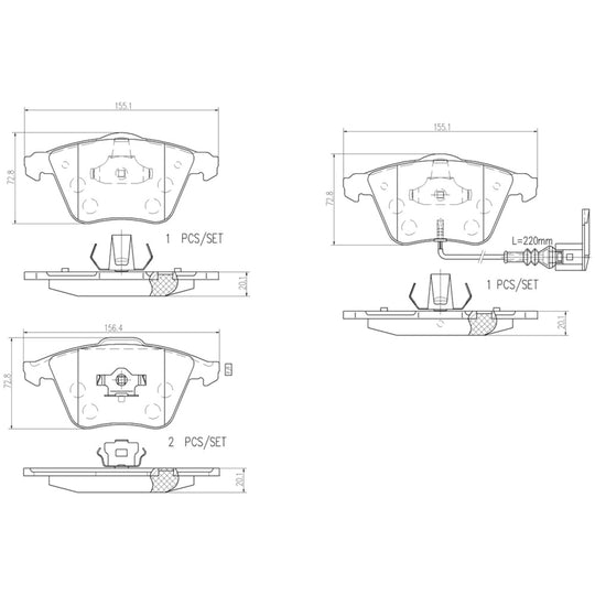 P85079N Brembo PRIME Ceramic Disc Brake Pad Set Brembo Brake Canada