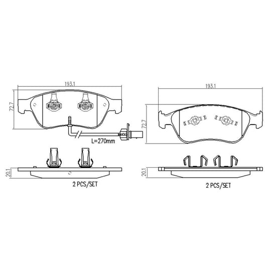 P85087N Brembo PRIME Ceramic Disc Brake Pad Set Brembo Brake Canada
