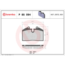 Load image into Gallery viewer, P85094 Brembo Premium Low-Met OE Equivalent Pad Brembo Brake Canada