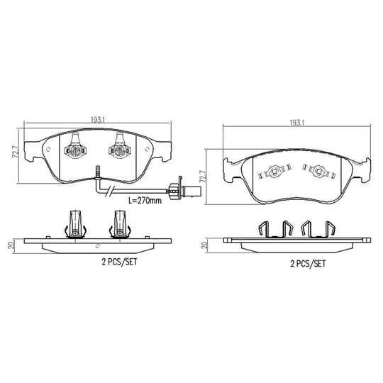 P85102N Brembo PRIME Ceramic Disc Brake Pad Set Brembo Brake Canada