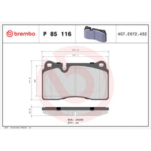Load image into Gallery viewer, P85116 Brembo Premium Low-Met OE Equivalent Pad Brembo Brake Canada