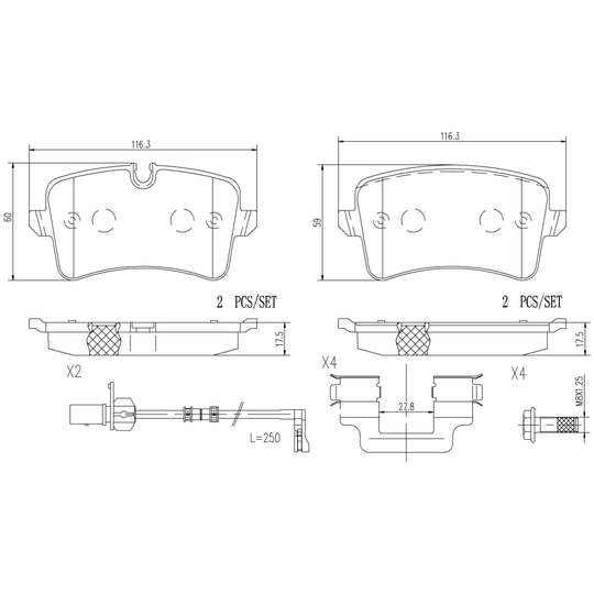 P85119N Brembo PRIME Ceramic Disc Brake Pad Set Brembo Brake Canada