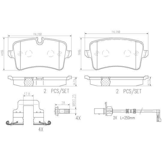P85120N Brembo PRIME Ceramic Disc Brake Pad Set Brembo Brake Canada