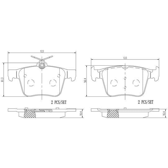 P85124N Brembo PRIME Ceramic Disc Brake Pad Set Brembo Brake Canada