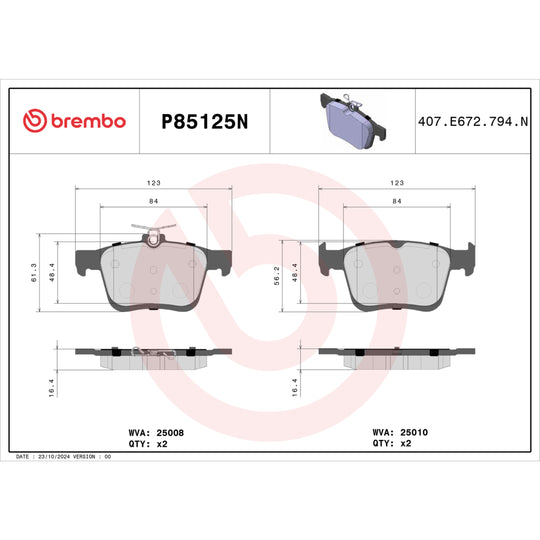KT00A37 Brembo Ceramic Brake Pad and UV Coated Solid  Brake Disc Kit Brembo Brake Canada
