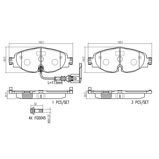 P85126N Brembo PRIME Ceramic Disc Brake Pad Set Brembo Brake Canada
