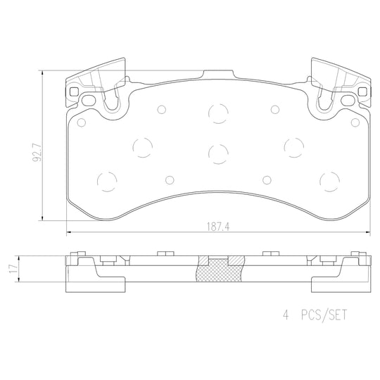 P85136NX Brembo XTRA Ceramic Disc Brake Pad Set Brembo Brake Canada