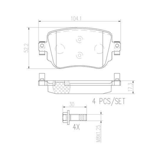 P85140N Brembo PRIME Ceramic Disc Brake Pad Set Brembo Brake Canada