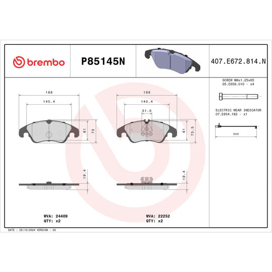 KT00997 Brembo Ceramic Brake Pad and UV Coated PVT  Brake Disc Kit Brembo Brake Canada