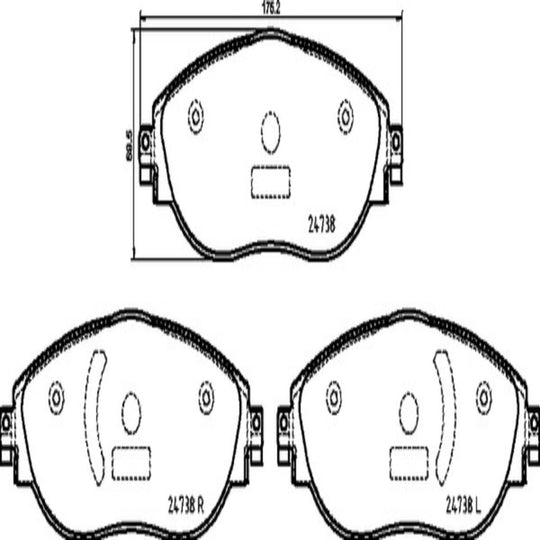 P85166 Brembo Premium Low-Met OE Equivalent Pad Brembo Brake Canada