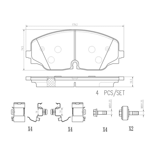 P85176N Brembo PRIME Ceramic Disc Brake Pad Set Brembo Brake Canada