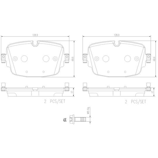 P85180N Brembo PRIME Ceramic Disc Brake Pad Set Brembo Brake Canada