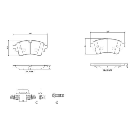 P85186N Brembo PRIME Ceramic Disc Brake Pad Set Brembo Brake Canada