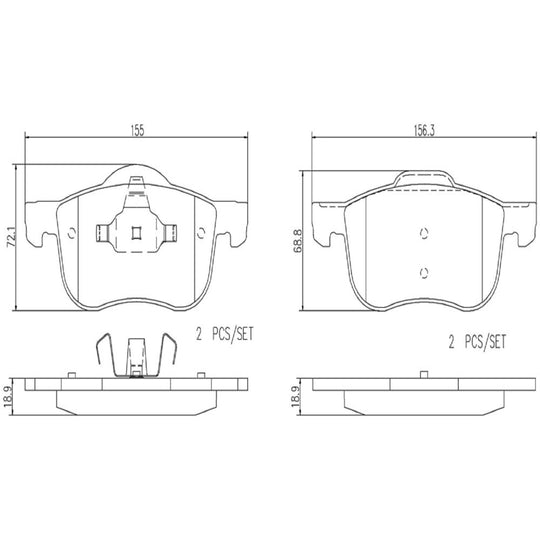 P86016N Brembo PRIME Ceramic Disc Brake Pad Set Brembo Brake Canada