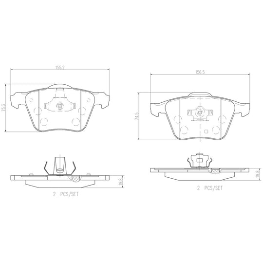 P86018N Brembo PRIME Ceramic Disc Brake Pad Set Brembo Brake Canada