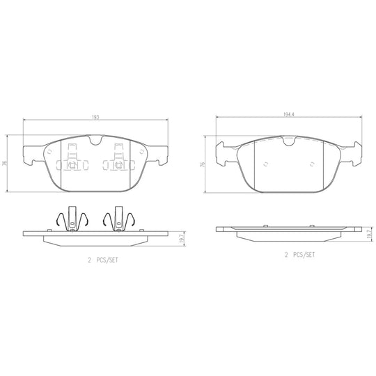 P86023N Brembo PRIME Ceramic Disc Brake Pad Set Brembo Brake Canada