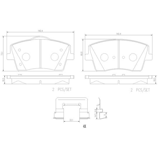 P86031N Brembo PRIME Ceramic Disc Brake Pad Set Brembo Brake Canada