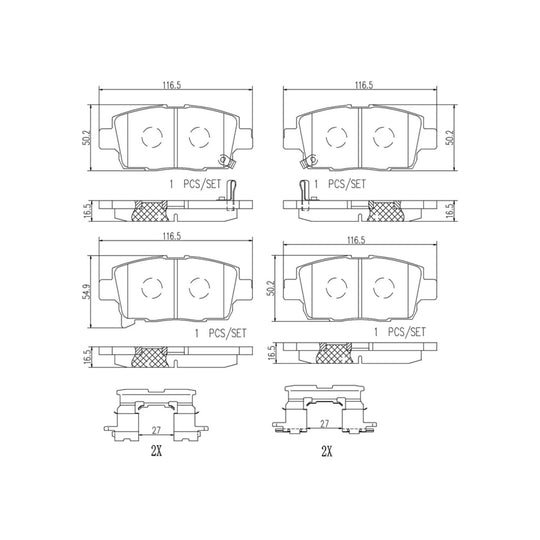P99004N Brembo PRIME Ceramic Disc Brake Pad Set Brembo Brake Canada