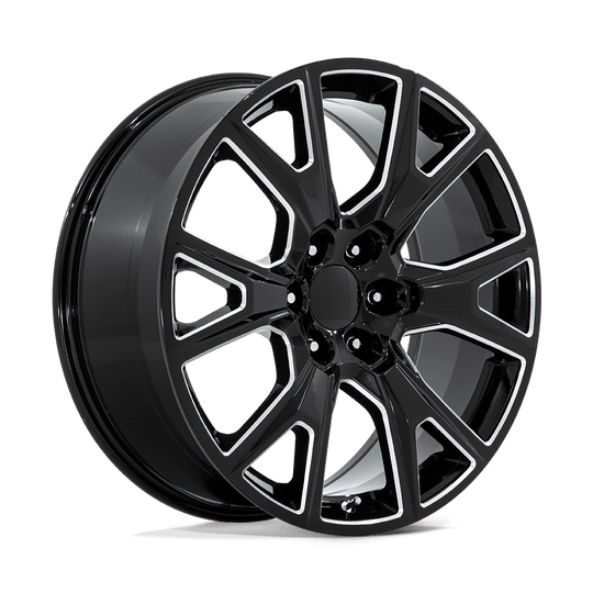 199M-2295828 - Performance Replicas PR199 22X9 6X139.7  28mm Gloss Black Milled - Performance Replicas Wheels Canada