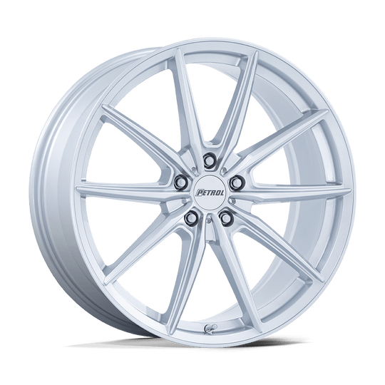 2085P4B405114S76 - Petrol P4B 20X8.5 5X114.3  40mm Gloss Silver - Petrol Wheels Canada