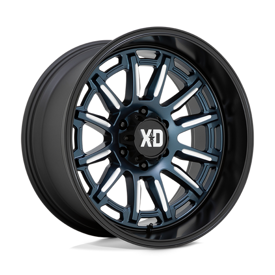 XD865210689A18N - XD865 Phoenix 20X10 6X139.7 -18 mm Metallic Blue Milled With Black Lip - XD Wheels Canada