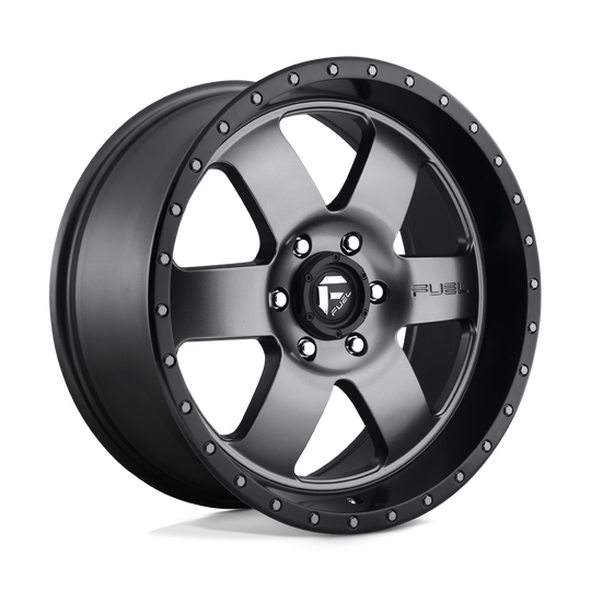 D61920908357 - Fuel Off-Road D619 Podium 20X9 6X139.7 20mm Matte Gun Metal Black Bead Ring - Fuel Off-Road Wheels Canada