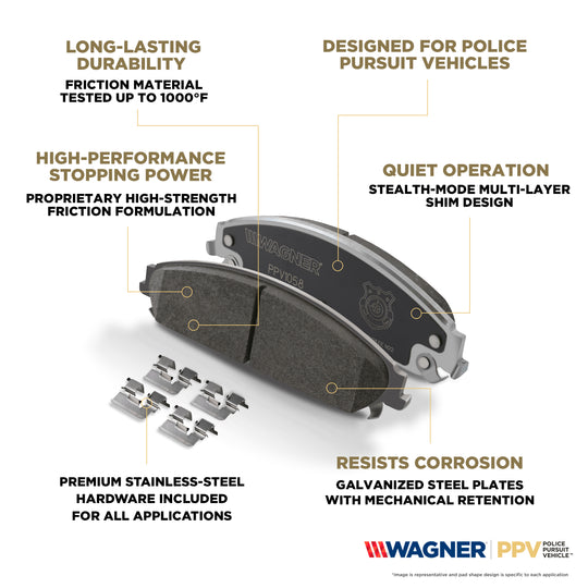 PPV1766 Police Pursuit Vehicle Rear Disc Brake Pad Set BCSJ