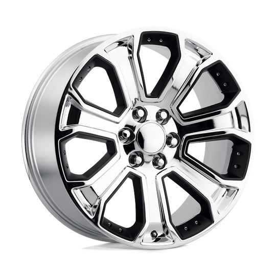 113CM-2295824 - Performance Replicas PR113 22X9 6X139.7  24mm Chrome With Matte Black Accents - Performance Replicas Wheels Canada