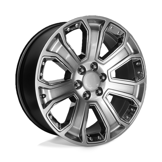 113HC-295824 - Performance Replicas PR113 20X9 6X139.7  24mm Hyper Silver Dark With Chrome Accents - Performance Replicas Wheels Canada