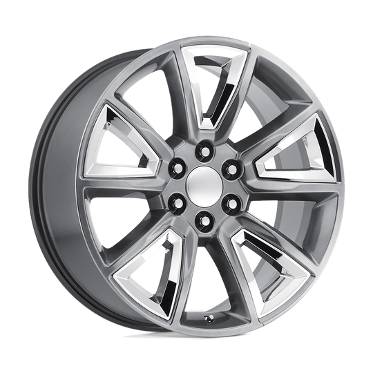 168HC-2295824 - Performance Replicas PR168 22X9 6X139.7  24mm Hyper Silver With Chrome Accents - Performance Replicas Wheels Canada