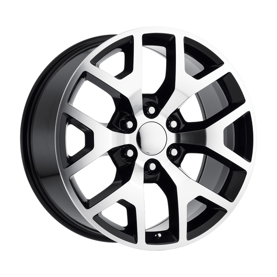 169BM-295827 - Performance Replicas PR169 20X9 6X139.7  27mm Gloss Black With Machined Spokes - Performance Replicas Wheels Canada