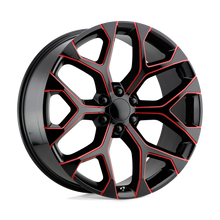Load image into Gallery viewer, 176MR-295824 - Performance Replicas PR176 20X9 6X139.7  24mm Gloss Black Red Milled - Performance Replicas Wheels Canada