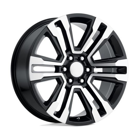 182BM-295824 - Performance Replicas PR182 20X9 6X139.7  24mm Gloss Black Machined - Performance Replicas Wheels Canada