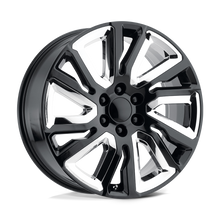 Charger l'image dans la galerie, 202GC-2295828 - Performance Replicas PR202 22X9 6X139.7  28mm Gloss Black With Chrome Accents - Performance Replicas Wheels Canada