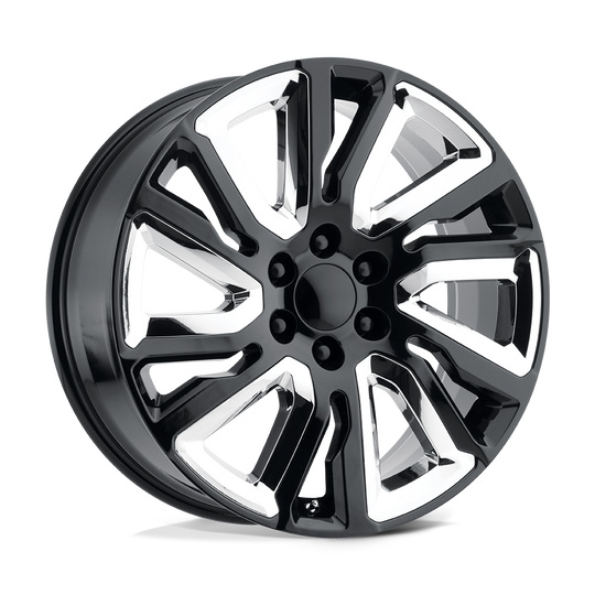 202GC-2295828 - Performance Replicas PR202 22X9 6X139.7  28mm Gloss Black With Chrome Accents - Performance Replicas Wheels Canada