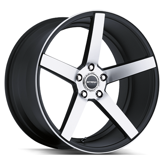 S35251515DGBM - Strada S35 Perfetto 22X9.5 5x115 15mm Gloss Black Machined - Strada Wheels Canada