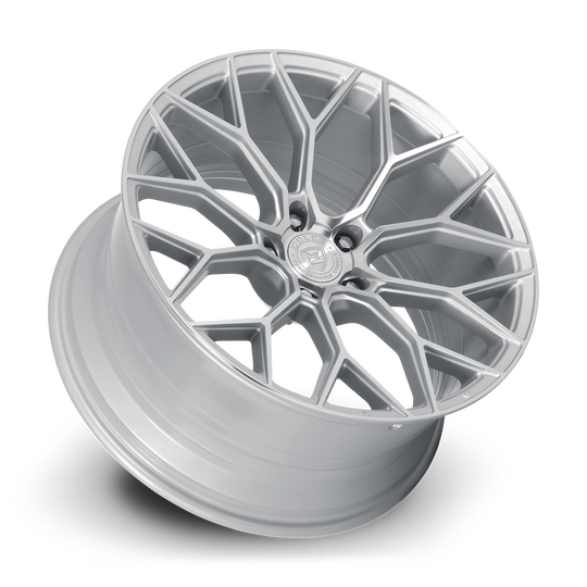 PISTA-99545GSF - Dolce Performance Pista 19X9.5 5X120 ET 40mm Gloss Silver Machined Face - Dolce Performance Wheels Canada