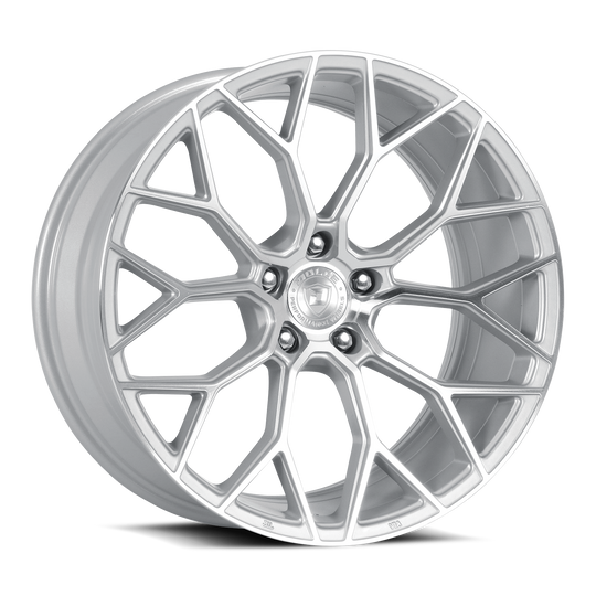 PISTA-88545GSF - Dolce Performance Pista 18X8.5 5X120 ET 35mm Gloss Silver Machined Face - Dolce Performance Wheels Canada
