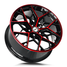 Load image into Gallery viewer, H35850035GBMR - Shift H35 Piston 18X8.5 5X100 35mm Gloss Black Candy Red Machine - Shift Wheels Canada