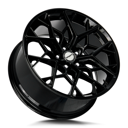 H35850035GB - Shift H35 Piston 18X8.5 5X100 35mm All Gloss Black - Shift Wheels Canada