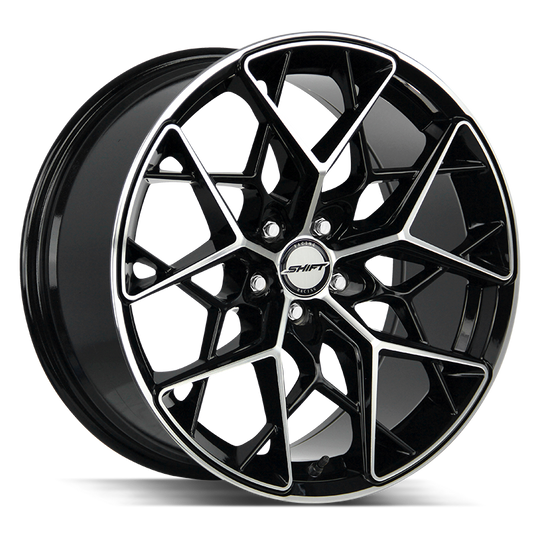 H35852035GBM - Shift H35 Piston 18X8.5 5X120 35mm Gloss Black Machined - Shift Wheels Canada