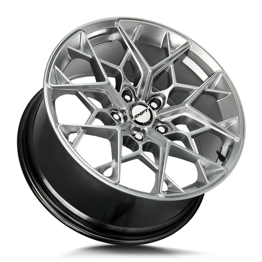 H35850035PS - Shift H35 Piston 18X8.5 5X100 35mm Platinum Silver - Shift Wheels Canada