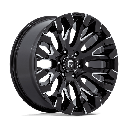 D82820908450 - Fuel Off-Road D828 Quake 20X9 6X139.7 1mm Gloss Black Milled - Fuel Off-Road Wheels Canada
