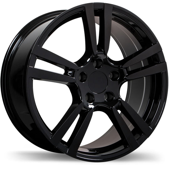 R140A-2095-53BN+55R715 - Replika R140A 20X9.5 5X130 55mm Gloss Black - Replika Wheels Canada
