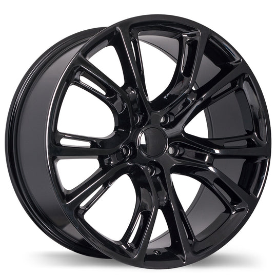 R148B-2090-73BN+34C715 - Replica R148B 20X9 5X127 34mm Gloss Black - Krypton Replica Wheels Canada