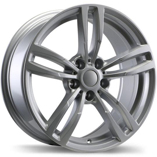 R163A-1985-44SN+25C666 - Replica R163A 19X8.5 5X112 25mm Gloss Silver - Krypton Replica Wheels Canada