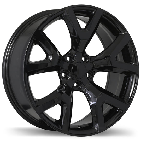 R165A-1775-52BN+31C651 - Replika R165A 17X7.5 5X110 31mm Gloss Black - Replika Wheels Canada