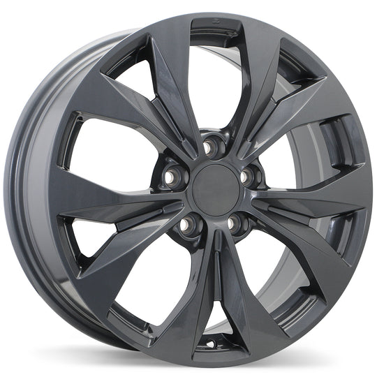 R192-1665-65MN+40R641 - Replica R192 16X6.5 5X114.3 40mm Gloss Gunmetal - Krypton Replica Wheels Canada