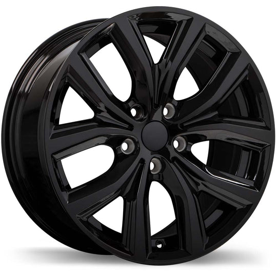 R194-1780-44BN+47C666 - Replica R194 17X8 5X112 47mm Gloss Black - Krypton Replica Wheels Canada